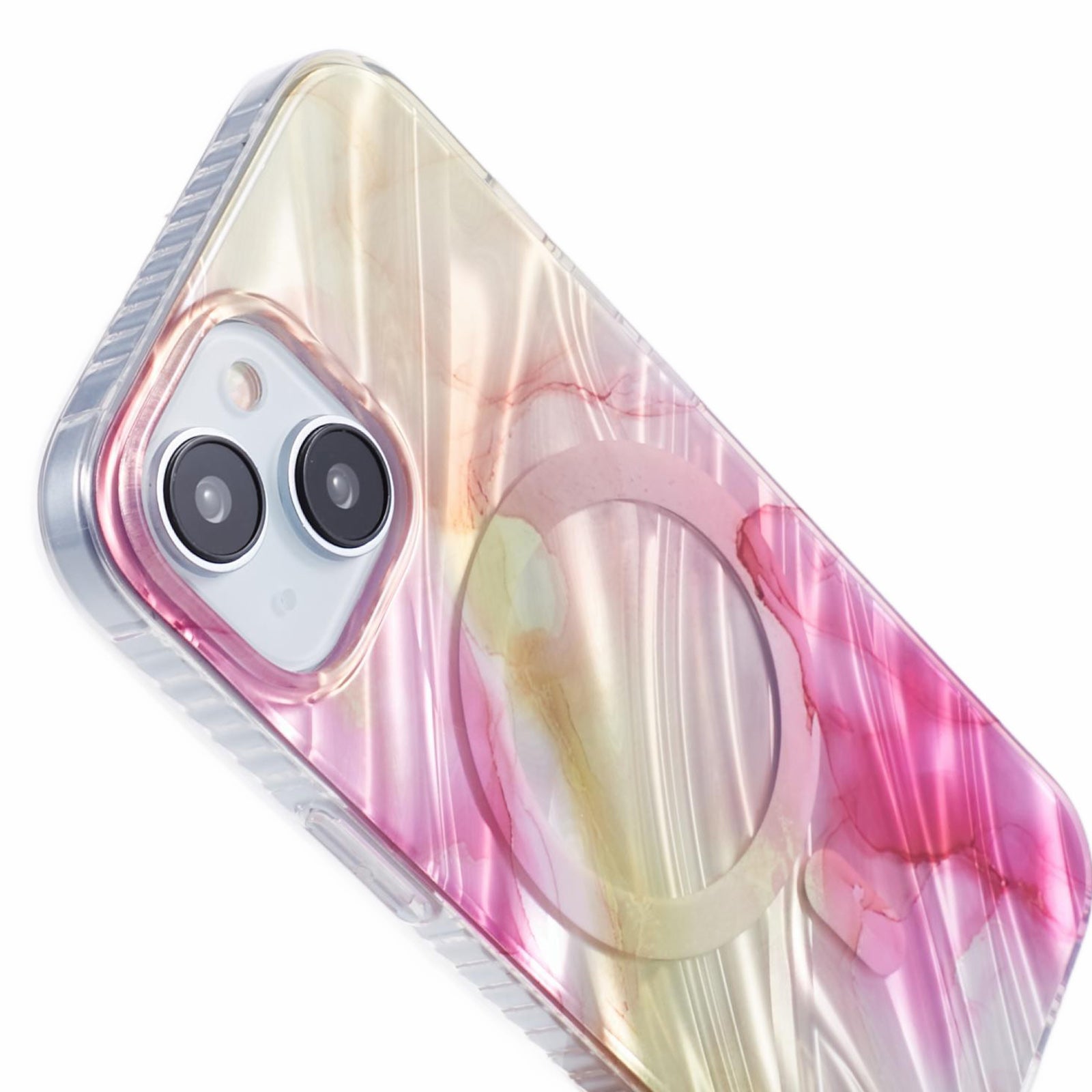 MP Series For iPhone 13 Magnetic Case Electroplating TPU+Acrylic Phone Cover Watercolor Pattern MP Series For iPhone 13 Magnetic Case Electroplating TPU+Acrylic Phone Cover Watercolor Pattern